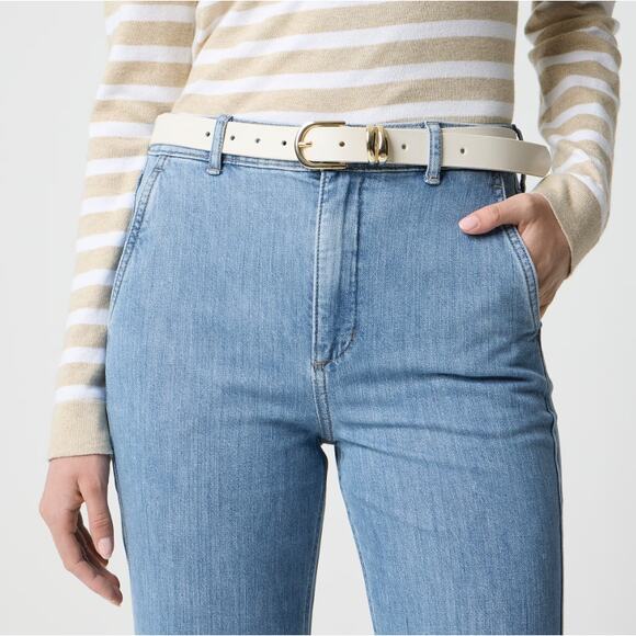 J.Crew Women’s Drapey Denim Trouser Light Wash Wide Leg BY994 Size 27 New - Picture 3 of 16